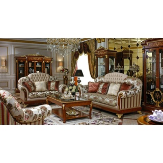 JVmoebel Sofa Klassische Barock Rokoko Sofagarnitur 3+2+1 Set Sofa Garnitur Couch, Made in Europe beige