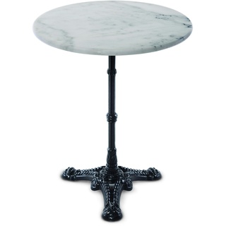 SIT Möbel Bistrotisch | Tischplatte Marmor weiß | Gestell Gusseisen schwarz | B 60 x T 60 x H 71 cm | 09999-11 | Serie THIS & THAT