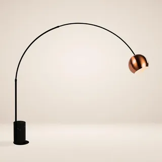 s.luce Stehlampe, Schwarz, Stein, Formgebogen,Formgebogen, 30x220x30 cm, Lampen & Leuchten, Innenbeleuchtung, Stehlampen, Bogenlampen