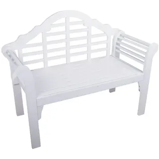 Home4Living Gartenbank Holzbank Sitzbank Eukalyptus Bank white washed, klappbar FSC, Dekorativ, white washed weiß