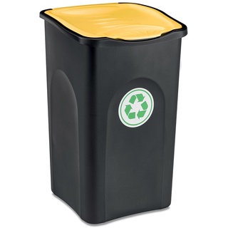 Mülleimer, Abfalleimer Ecogreen, 50 Liter, mit Deckel, gelb