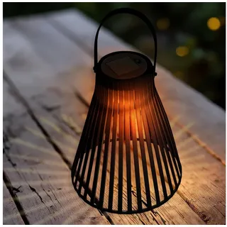 Spetebo Laterne Kunststoff 23x20 cm Solar LED schwarz