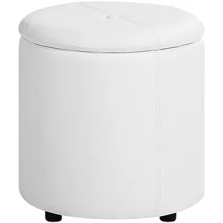 Beliani Pouf mit Stauraum Kunstleder 38 x 40 x 38 cm Weiß
