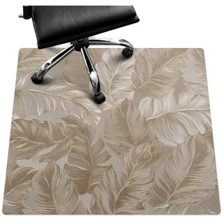 Tulup Bodenschutzmatte Bodenschutzmatte Für Bürostuhl Blätter in zartem Stil Fußbodenschutz 100 cm x 100 cm