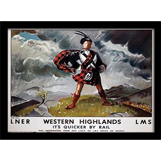 Pyramid International Gerahmter Kunstdruck Western Highlands (3) Kuriositäten, Mehrfarbig, 30 x 40 x 1,3 cm