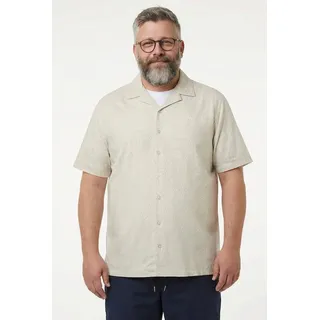 Men Plus Kurzarmhemd Hemd Halbarm Minimalmuster Cubakragen Cuba Fit rosa 6XL