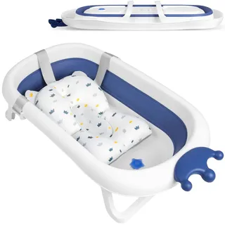 Ricokids Faltbare Reise-babywanne – Komfort Und Sicherheit – Baby Badewanne – Babybadewanne Neugeborene – Kinderwaschbecken – Baby Bathtub – Badewanne Faltbar Rosa, Weiß