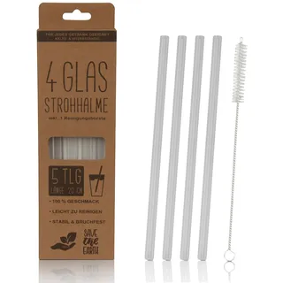 BestLivings Strohhalme aus Glas 20 cm 8 St. Transparent