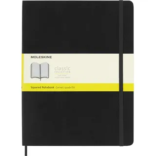 Moleskine Notizbuch 190x250mm, kariert, weicher Einband X-Large, schwarz, 192 Seiten