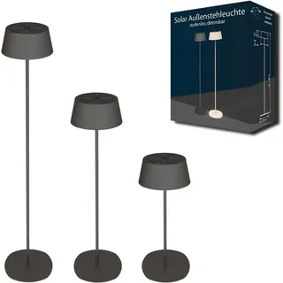 NORTHPOINT LED Solar Stehleuchte Metall dimmbar Dämmerungssensor 3000K 150lm schwarz