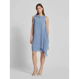 Vera Mont Knielanges Cocktailkleid mit Knotendetail, Hellblau, 38