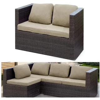 BTTO Ecksofahusse Elastisch Sofa Sitzkissen Jacquard Wasserdichter Kissenbezug Sofabezug, Rechteckig Sitzkissenbezug Sofa Cover für Möbelschutz,AußenSofasitz