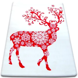 Teppich Xmas - F788 Creme/rot White 80x150 Cm