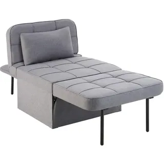 Tectake Relaxsessel Ponto Polyester 68 x 79 x 75 cm Grau mit Hocker