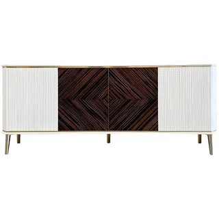Xlmoebel Sideboard Weißes Holz-Lowboard im modernen rechteckigen Design (Lowboard, 1 St., Lowboard), Hergestellt in Italy weiß