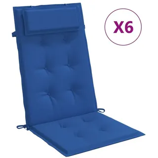 vidaXL Hochlehner Auflage 6 St. 100 x 50 x 5 cm blau