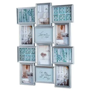 levandeo Bilderrahmen Collage Silber Antik 13x18 cm 12 St.
