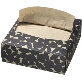 IKEA HAVSKUSE Papierserviette mit Box gemustert schwarz/weiß