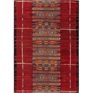 benuta Outdoorteppich Artis, rechteckig, Höhe: 5 mm, In- & Outdoorteppich, Pflegeleicht für Garten, Terrasse, Balkon, Küche bunt|rot 80 cm x 165 cm x 5 mm