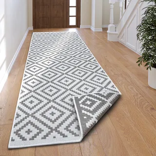 OTTO home Ronda Wendeteppich 80 x 250 cm Grau/Weiß