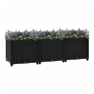 vidaXL Hochbeet 120 x 40 x 38 cm Schwarz