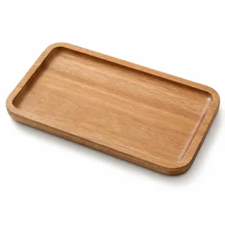 ZEYIYER Kleines Holztablett, Rechteckiges Serviertablett aus Akazienholz | Holztablett Klein 19 x 10,5 cm Mini Charcuterie Brett für Couchtisch, Dessert, Snacks, Obst, Badezimmer, Dekoration