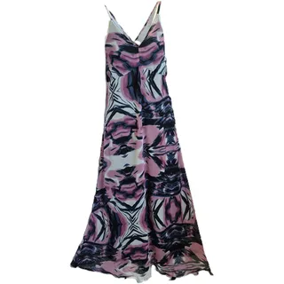 Aniston Maxikleid, Langes Sommerkleid mit V-Ausschnitt, Pink-Blau Gemustert (DE/NL/SE/PL, Numerisch, 48, Regular, Regular, pink) - 48