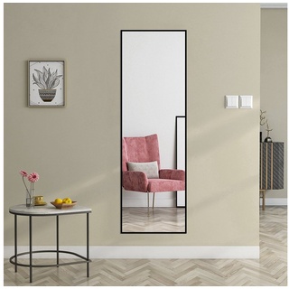 Boromal Spiegel groß 160x40 140x40 Wandspiegel Flurspiegel Standspiegel Schwarz (HD Spiegel, mit Metall Rahmen), für Flur, Bad, Schlafzimmer, Wohnzimmer 40 cm x 160 cm