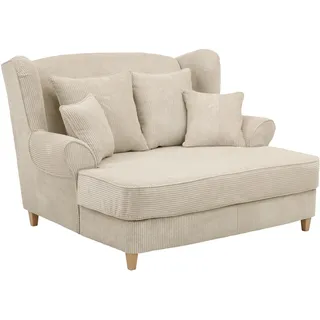 Tchibo - XXL-Ohrensessel »Harvard« in Cordstoff - 154x144x102cm - creme - Polyester / Holz / Buchenholz