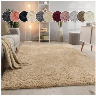 Paco Home Silky 591 Fellteppich 140 x 200 cm Beige