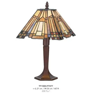 Casa Padrino Tiffany Tischleuchte Mosaik Design, Ø 21 cm, Höhe 36 cm, handgefertigte Glas-Lampe