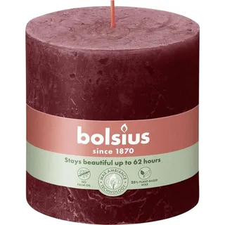 Bolsius  Rustik Stumpenkerze 10 x 10 cm samtrot