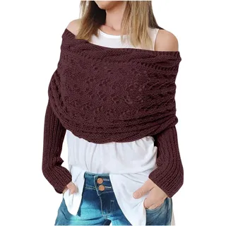 Multifunktionaler Pulloverschal Mit Ärmeln Für Damen - Wickelpullover, Kaschmir Schultertuch Zubehör, One Size