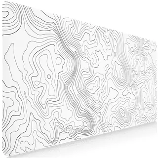 Sevenpers Weiß Gaming Mauspad,900x400mm Gross Kunstlinie Mausmatte,Tischunterlage mit doppelt vernähten Kanten,Waschbares Mauspad für PC,Maus und Tastatur(Topographie,Weiß)