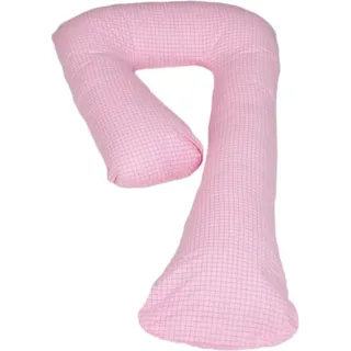 Viking Choice - Umstandskissen 100% Baumwolle 235 Cm Rosa Mit Rosa Karomuster