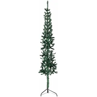 vidaXL Künstlicher Halb Weihnachtsbaum mit Ständer Schlank Christbaum Tannenbaum Dekobaum Kunstbaum Weihnachten Dekoration Weihnachtsdeko Grün 150cm