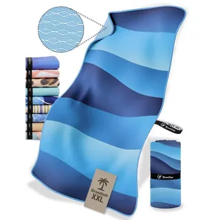 NirvanaShape Strandtuch Reise Handtuch Strandtuch XXL - Strandhandtuch, Mikrofaser Badetuch blau