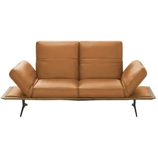 KOINOR Einzelsofa aus Echtleder Fendo ¦ gelb ¦ Maße (cm): B: 206 H: 73 T: 123.0