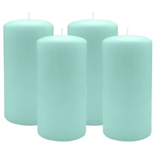 Kopschitz Kerzen 4er Set Adventskranzkerzen Türkis Ø 80 x 150 mm