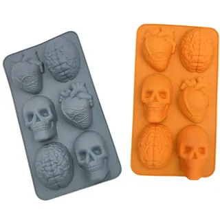 Taxually 3D Totenkopf Form Silikon Kuchenform für DIY Kuchen Schokolade Eiswürfel Dekoration für Halloween Geburtstagsfeier