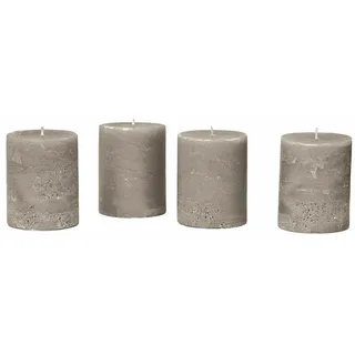 Loberon Stumpenkerze 4er Set  taupe