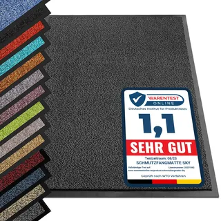 etm® Schmutzfangmatte - Note 1,6: Sieger Preis-Leistung - Fußmatte in vielen Größen - Türmatte Fußabstreifer für Haustür innen und außen (Anthrazit-Schwarz, 40x60 cm)