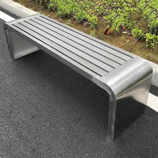 DJJYCTNM Sitzbank Ohne Rückenlehne for Zwei Personen, Gartenbank for Draußen, Gartenbank aus Metall, Terrassenbankstuhl aus Edelstahl, Perfekt for Hinterhof, Terrasse, Rasen, Poolrand(150x40x45cm/59x1
