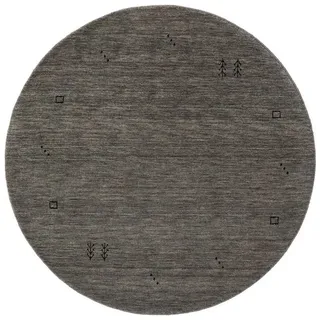benuta Wollteppich Jamal, rund, Höhe: 6 mm, Kunstfaser, Berber, Ethno-Style, Wohnzimmer grau rund | Ø 160 cm x 6 mm