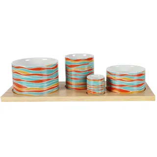 TABLE PASSION Aperitifservice 4-teilig rechteckig Alizé - Dekor Porzellan Tisch Passion 33.5x13 cm