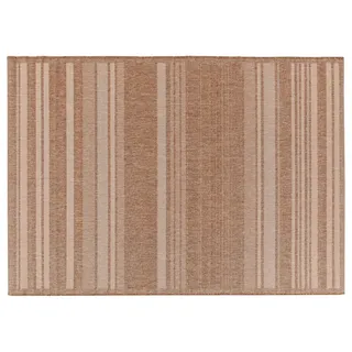 VIVA 18006 ABC Teppich Veranda Stripes, Synthetikfaser, braun, 190 x 133 x 0.9 cm