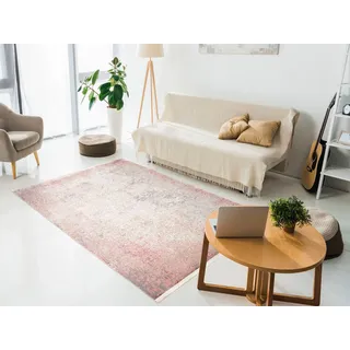 OCI DIE TEPPICHMARKE TOP SABINA Hochflorteppich 133 x 190 cm Rosa/Creme