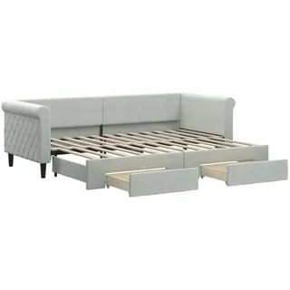 vidaXL Tagesbett Ausziehbar mit Schubladen Hellgrau 80x200 cm Samt1909270