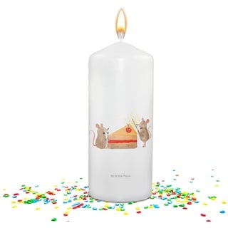 Mr. & Mrs. Panda Formkerze Mäuse Kuchen - Weiß - Geschenk, Geburtstagskerze, Kerze, Geburtstag, (1-tlg), Feierliches Design weiß