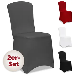 DETEX Stuhlhussen Grau Stretch 2er Set
